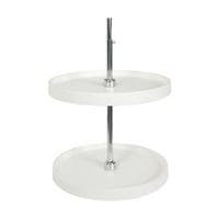 Knape and Vogt PFN 18" D x 25-1/2"-31-1/2" H White Full Circle Lazy Susans, Independently Rotating 2 Shelves - PFN18ST-W