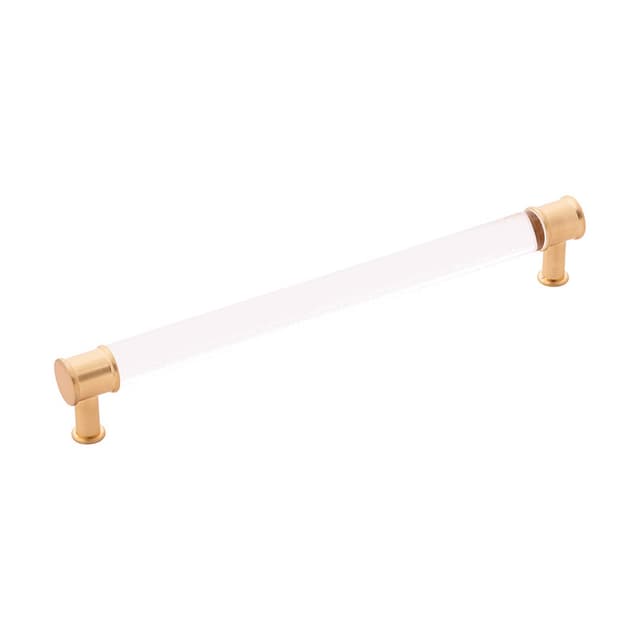 PRO LUXE Lucent Series 8-13/16" (224 mm) Center to Center Crysacrylic/Brushed Golden Brass Pull, SZ83CABGB