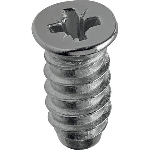 Blum #7 x 1/2" Flat Head Euro Screw Pozidriv Drive - Blunt Point Coarse Thread Zinc, 01898983 - 1000/Box