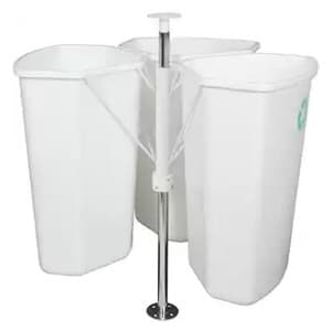 Knape and Vogt RRC Series 32 quart White Trash Can, 27-5/8"W x 27-5/8"D - RRC28K-W