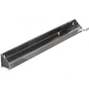Knape and Vogt SF Series Stainless Steel 29-5/8"L x 3"D x 3"H x Sink Tip Out Tray, With Tab Stop - SF28W