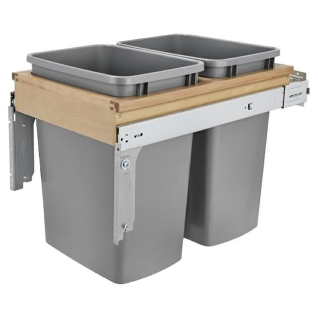 4WCTM-BBSCDM Series Double Bin Top Mount Waste Container for 18" Cabinets, Rev-A-Shelf