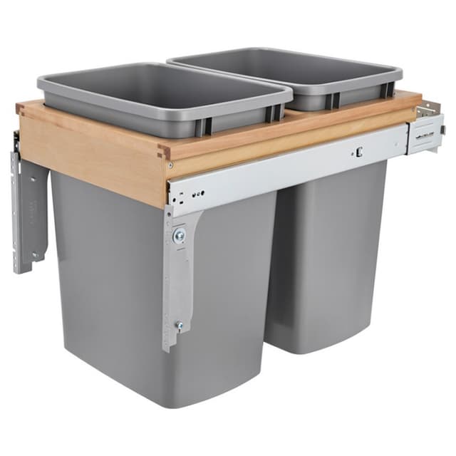 4WCTM-BBSCDM Series Double Bin Top Mount Waste Container for 21" Cabinets, Rev-A-Shelf