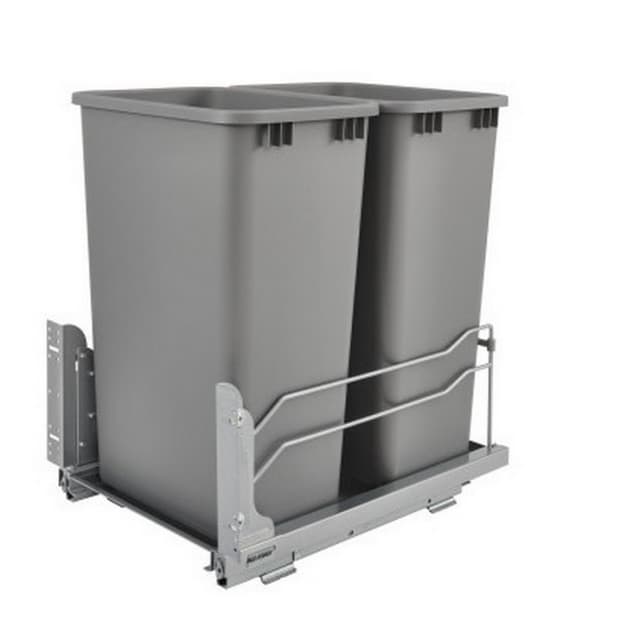 53WC Series Double Bin Bottom Mount Waste Container for 21" Cabinet with Soft-Close, Steel, Rev-A-Shelf