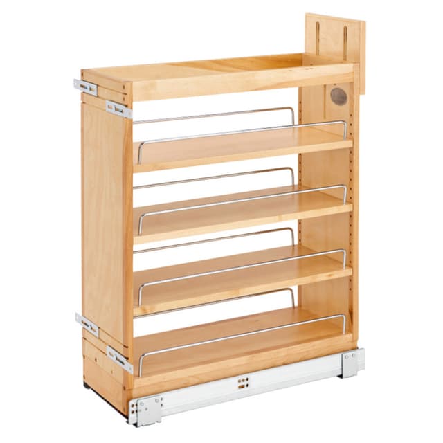 Rev-A-Shelf 448 Maple Base Cabinet Pullout Organizer with Soft-Close Slides