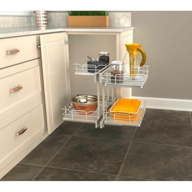 53PSPE3 Series Solid Bottom Blind Corner Optimizer for 18" Opening, Rev-A-Shelf