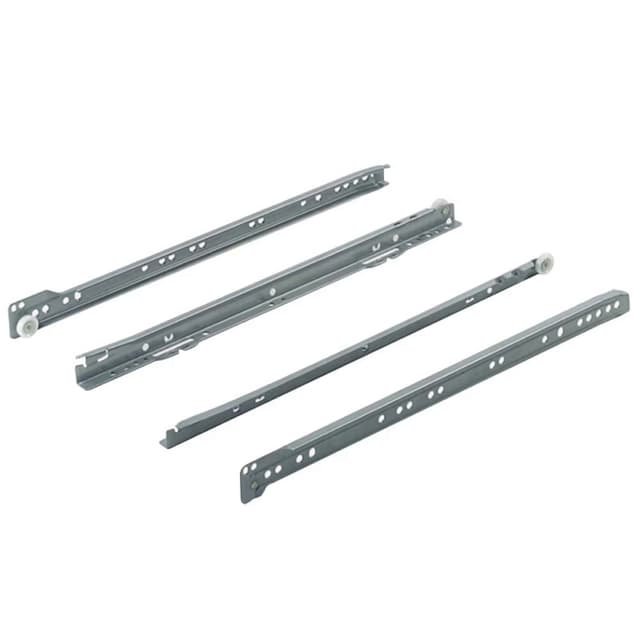 Salice 18" 3/4 Extension Self-Close Epoxy Coated Euro Slides A208 Series, Unhanded Side Mount White (25 Set) - A208/45.1CP25XD
